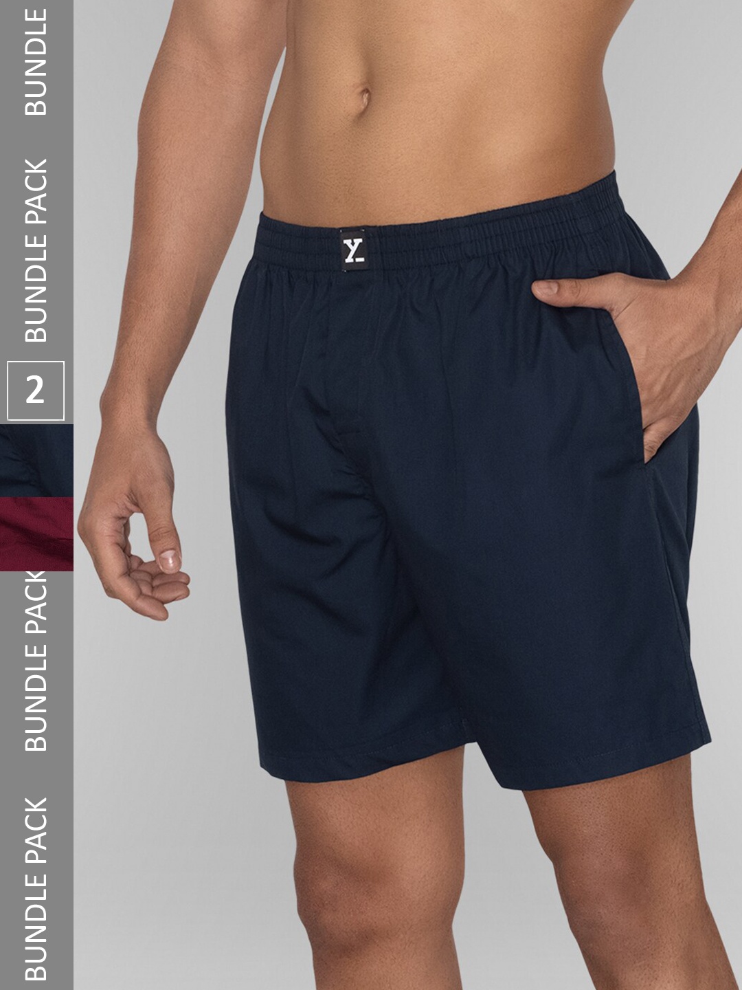 

XYXX Men Pack Of 2 Pure Cotton Boxers, Navy blue