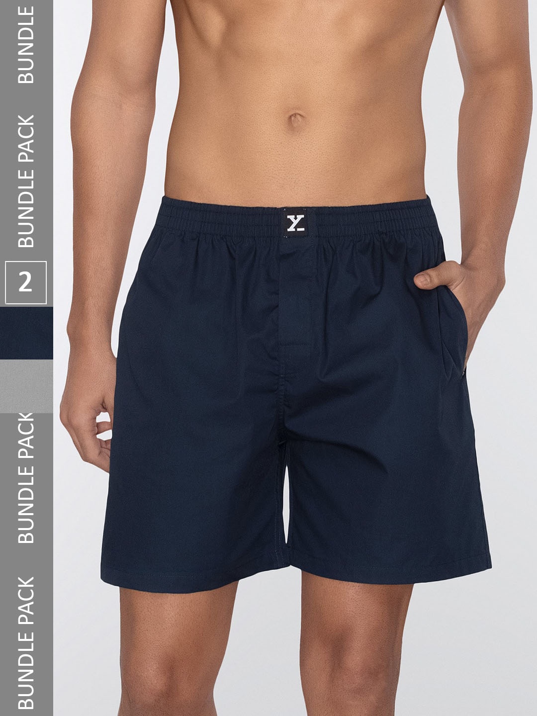 

XYXX Men Pack Of 2 Pure Cotton Boxers, Grey