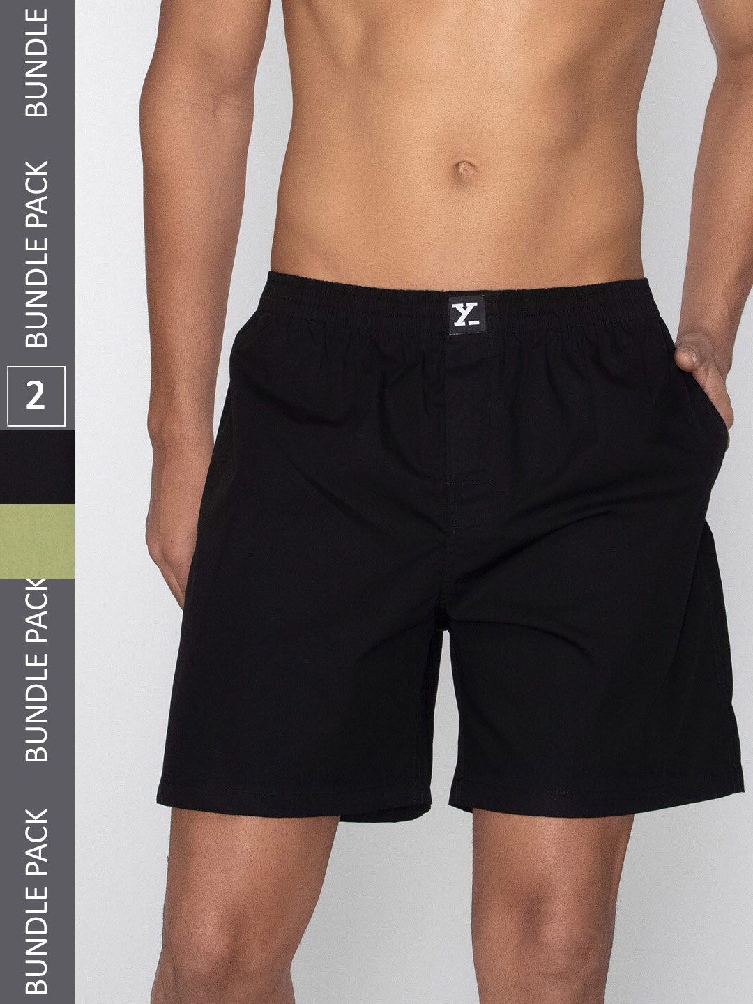 

XYXX Men Plus Size Pack Of 2 Pure Cotton Boxers, Olive