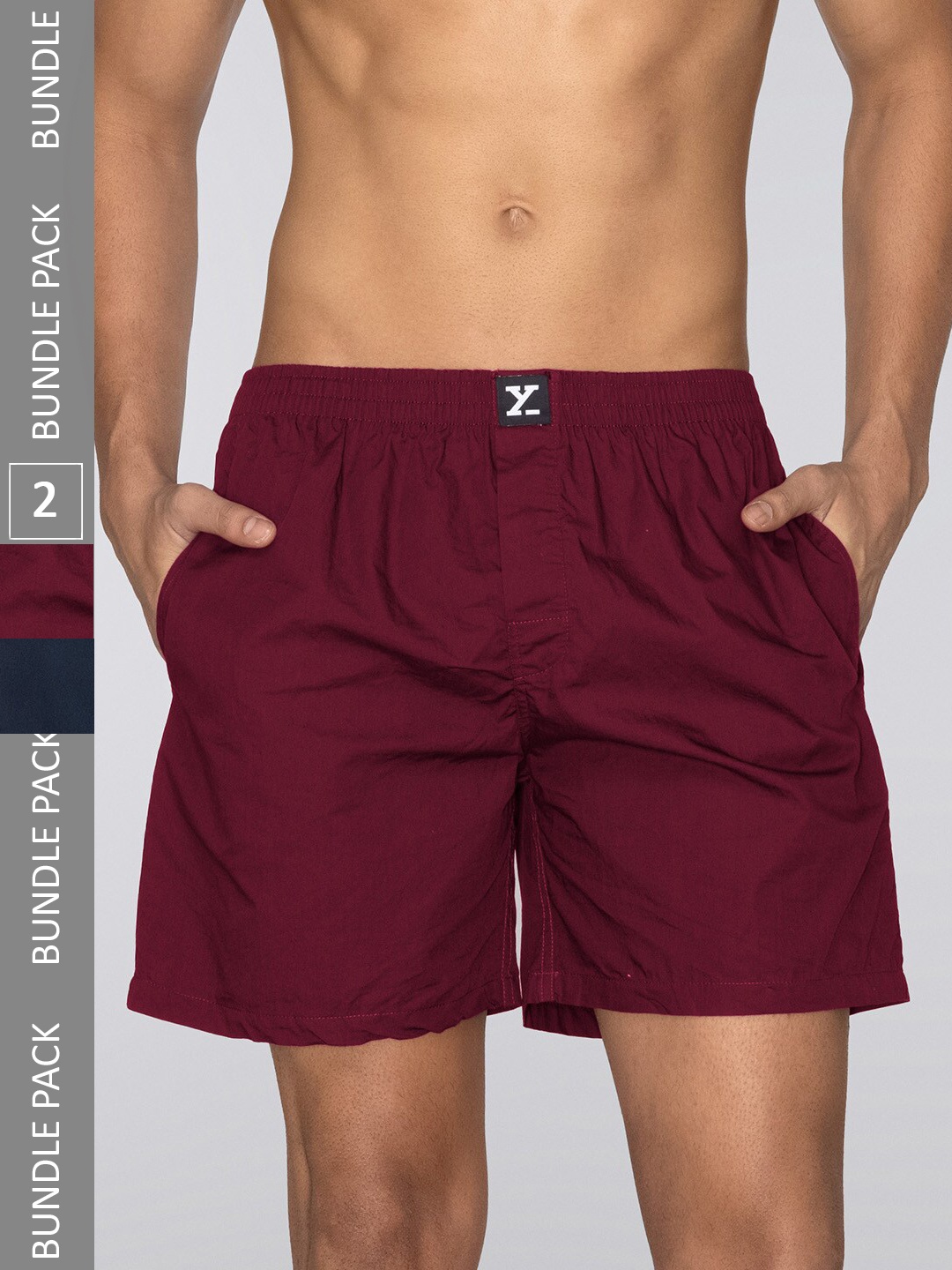 

XYXX Plus Size Pack Of 2 Pure Cotton Boxers, Blue