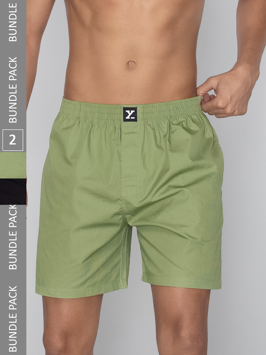 

XYXX Pack Of 2 Pure Cotton Boxers, Olive
