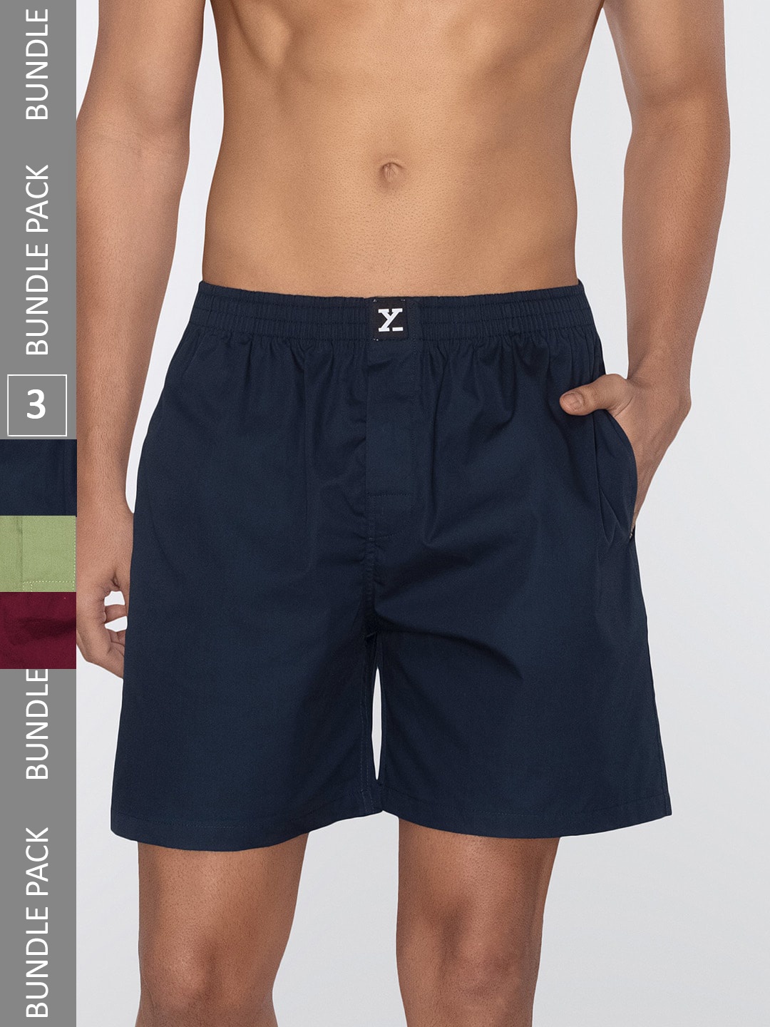 

XYXX Plus Size Pack Of 2 Pure Cotton Boxers, Olive