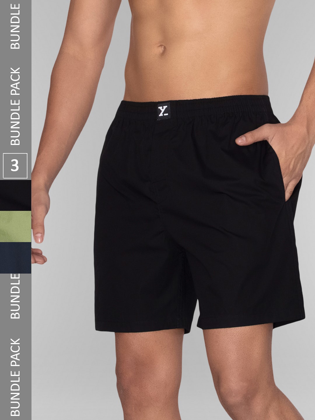 

XYXX Pack Of 3 Pure Cotton Boxers, Black