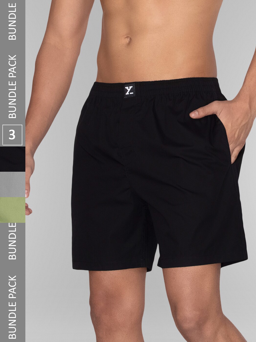 

XYXX Pack Of 3 Pure Cotton Boxers, Black