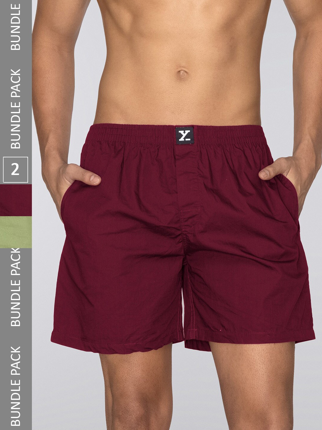 

XYXX Pack Of 2 Plus Size Pure Cotton Boxers, Olive