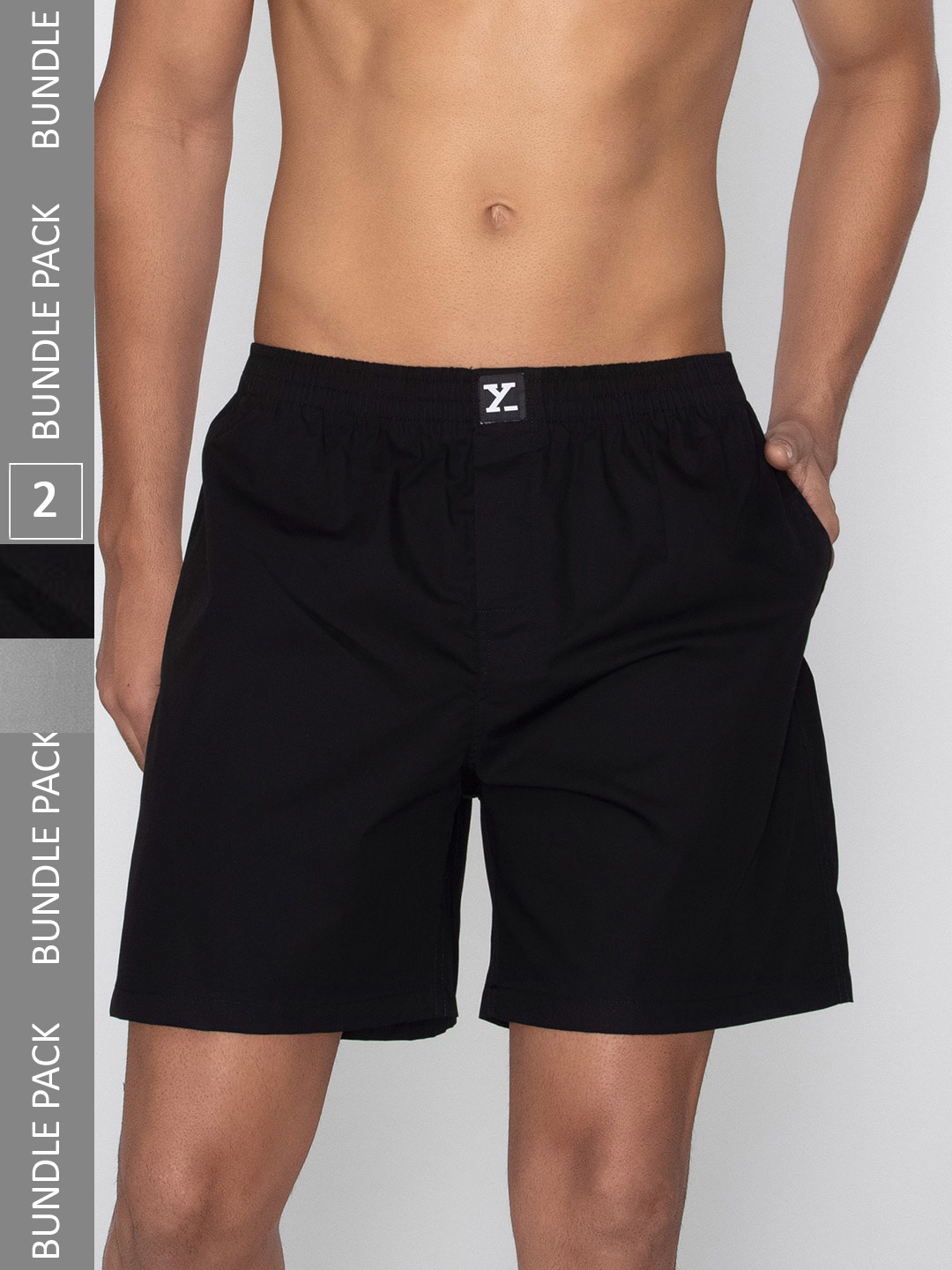 

XYXX Pack Of 2 Pure Cotton Boxers, Black