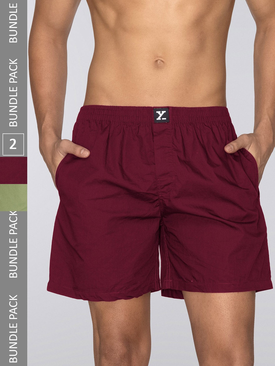 

XYXX Pack Of 2 Pure Cotton Boxers, Olive