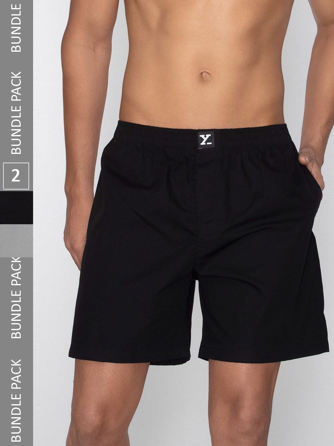 

XYXX Men Plus Size Pack Of 2 Super Combed Cotton Boxers, Black
