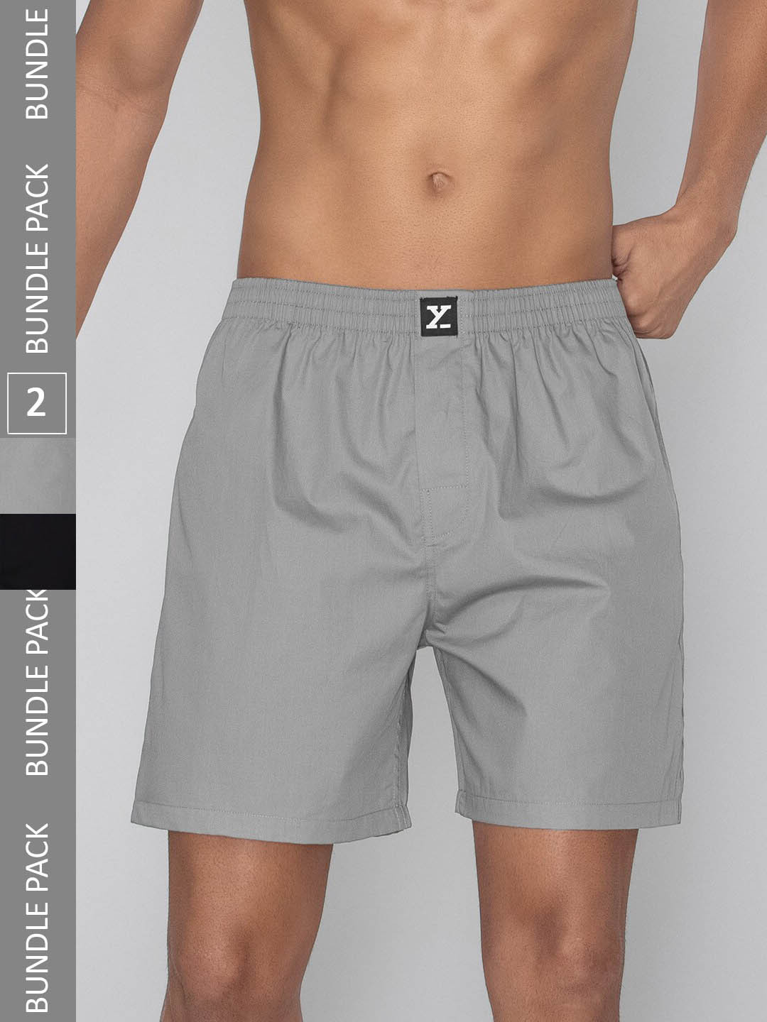 

XYXX Men Pack Of 2 Pure Cotton Boxers XYBOX2PCKN353, Grey
