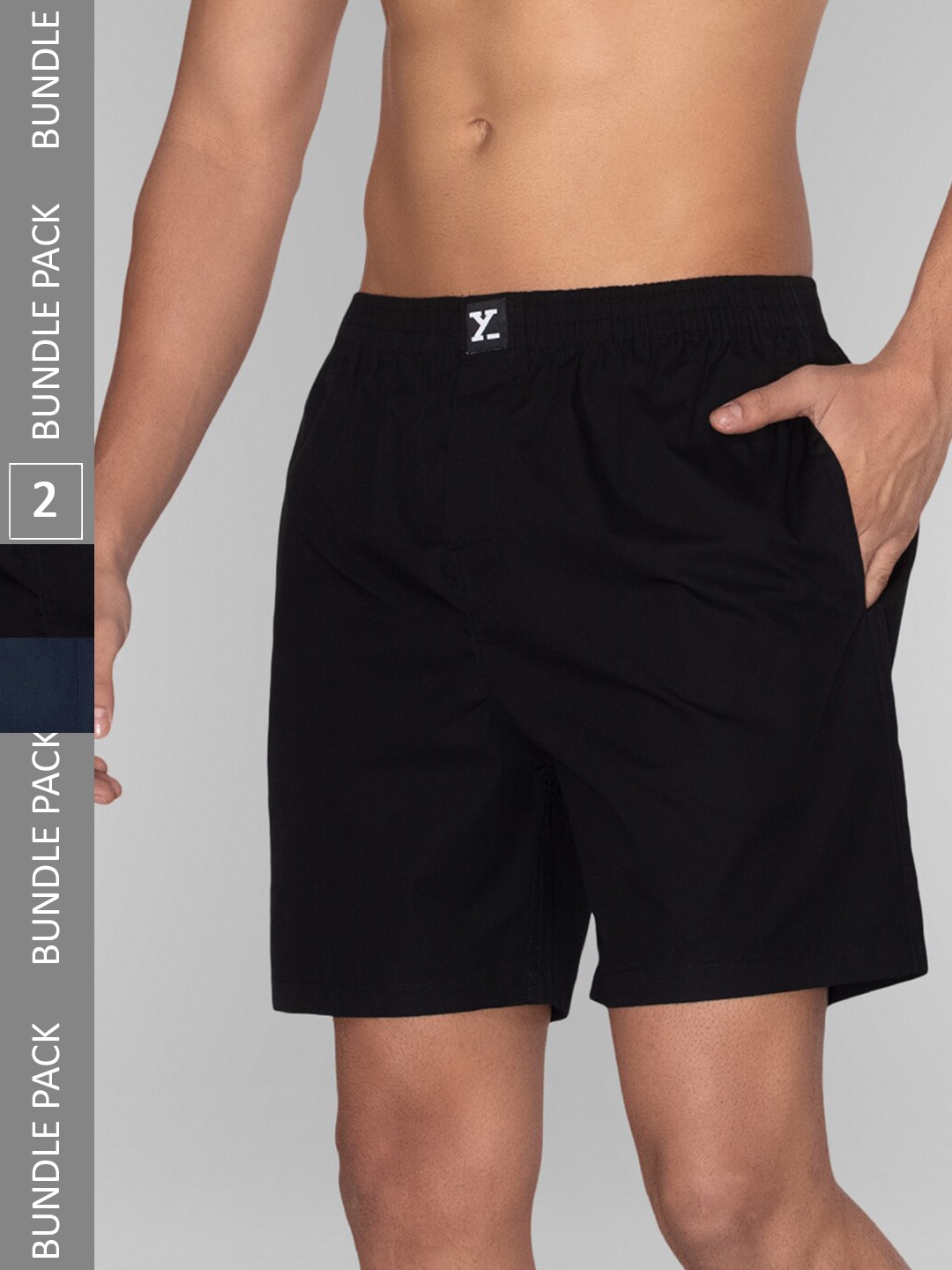 

XYXX Men Pack Of 2 Pure Cotton Boxers XYBOX2PCKN347, Black
