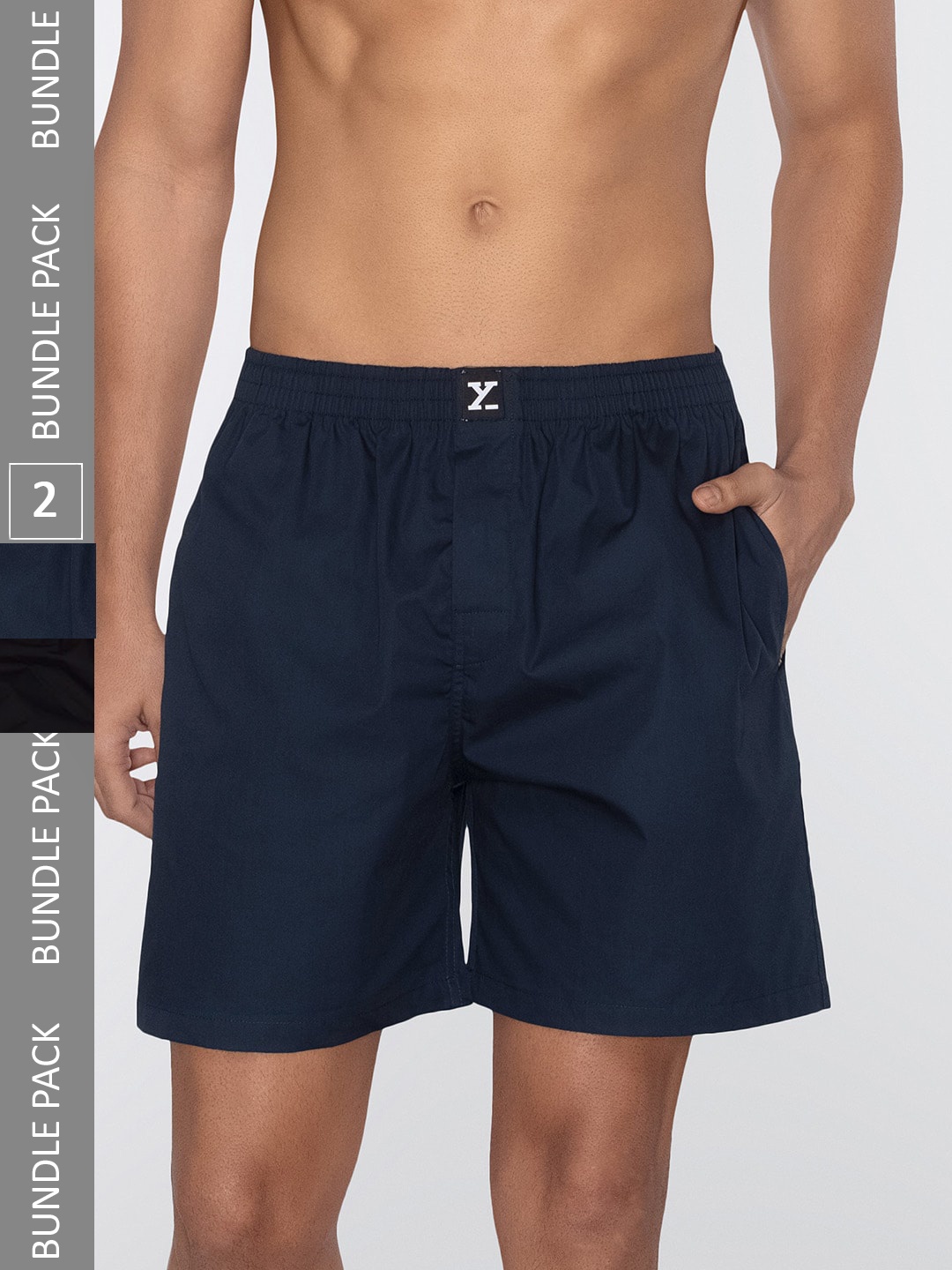

XYXX Men Pack Of 2 Pure Cotton Boxers XYBOX2PCKN347, Black