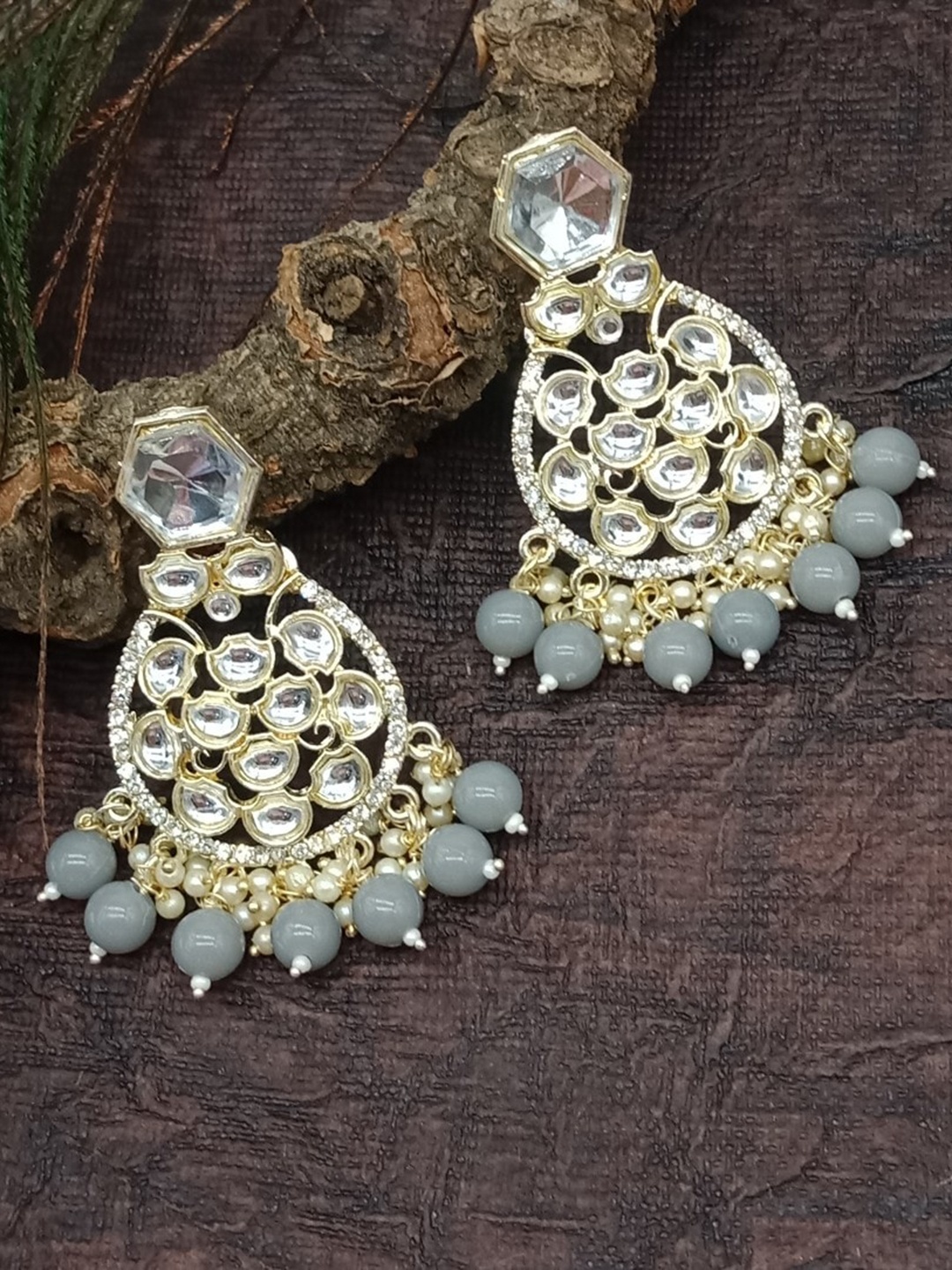 

AASHISH IMITATION Gold-Plated Circular Chandbalis Earrings