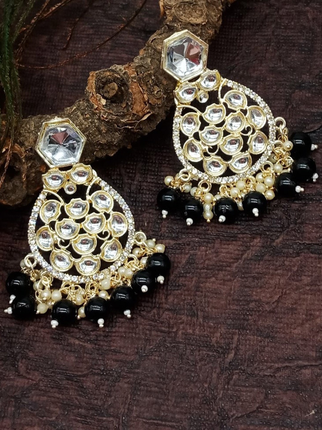 

AASHISH IMITATION Gold-Plated Circular Chandbalis Earrings