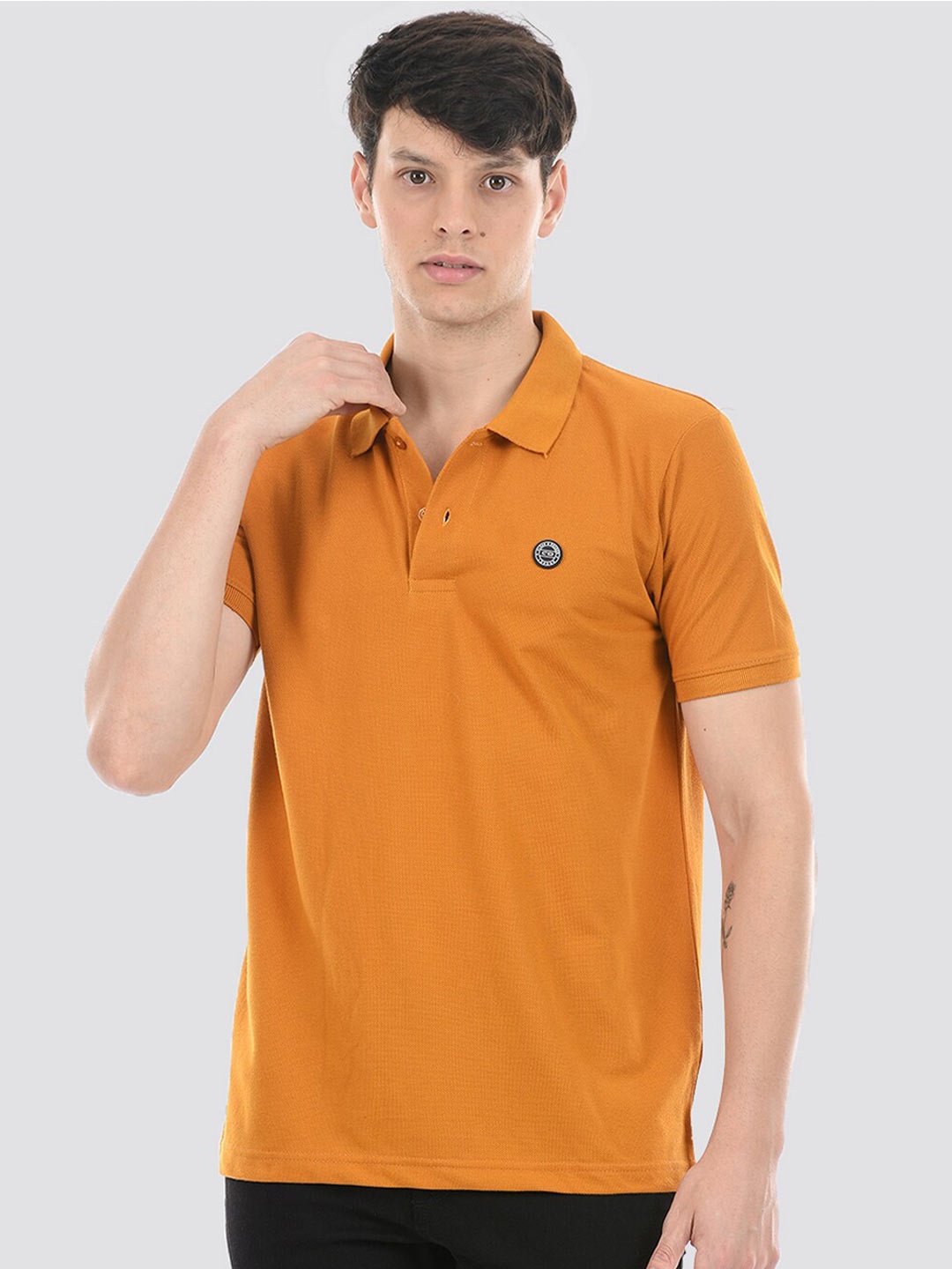 

Cloak & Decker by Monte Carlo Polo Collar Short Sleeves Cotton T-Shirt, Orange