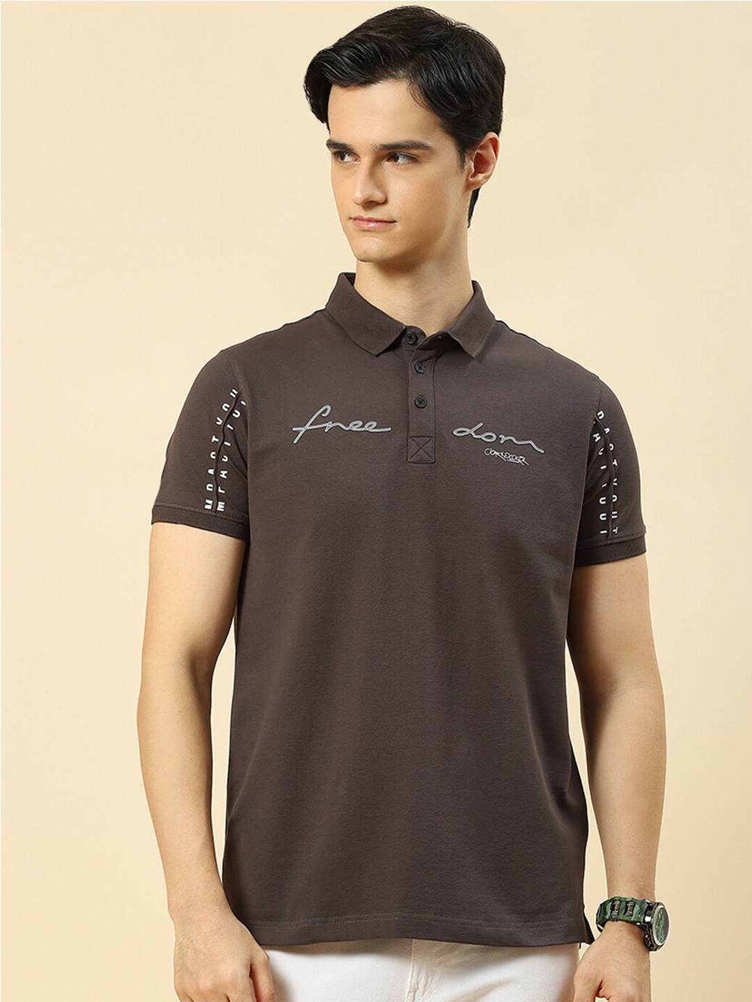 

Cloak & Decker by Monte Carlo Polo Collar Cotton T-Shirt, Olive