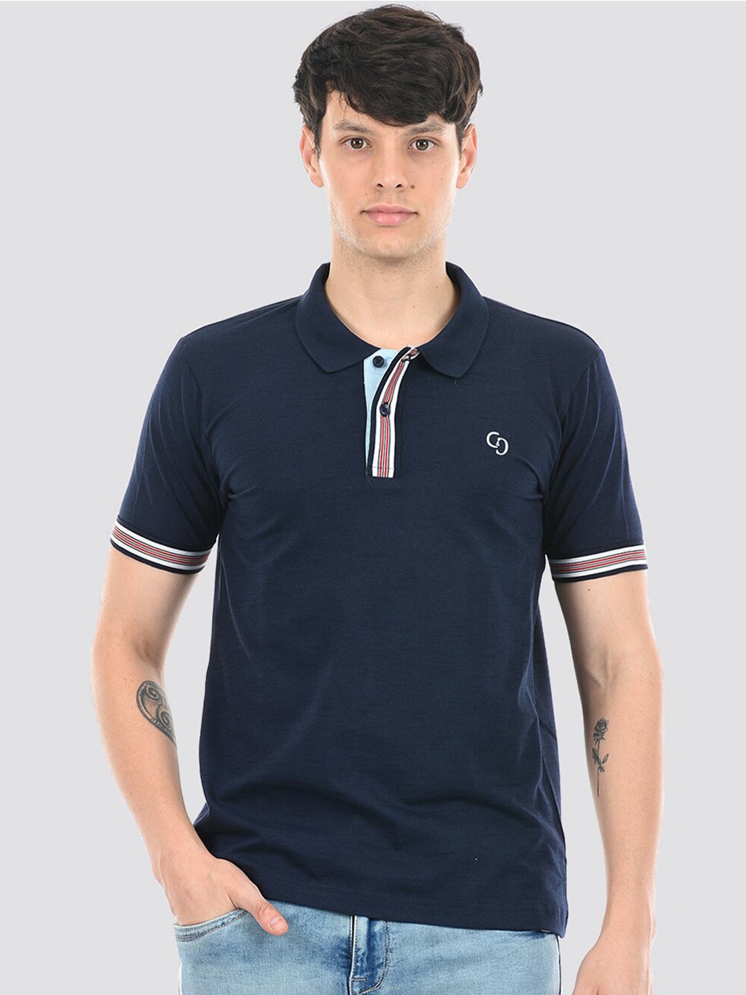 

Cloak & Decker by Monte Carlo Polo Collar T-shirt, Navy blue