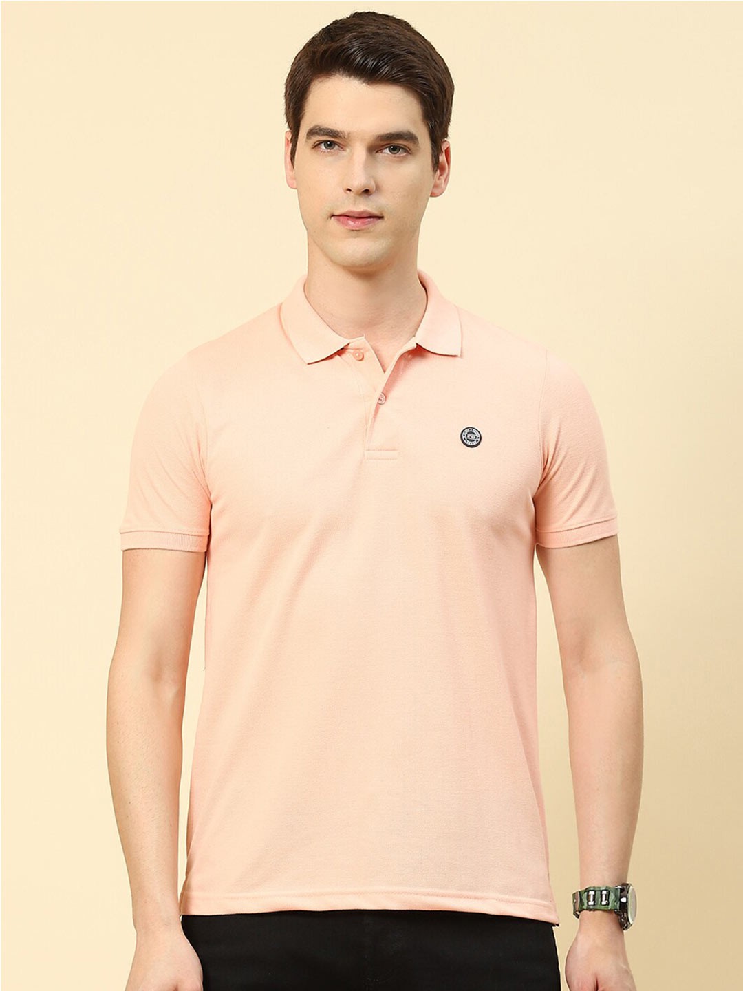 

Cloak & Decker by Monte Carlo Polo Collar Cotton T-shirt, Pink