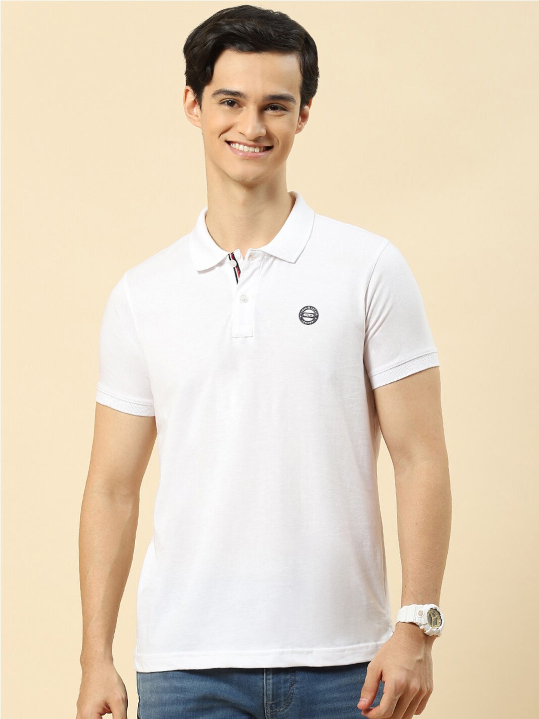 

Cloak & Decker by Monte Carlo Polo Collar Cotton T-shirt, White
