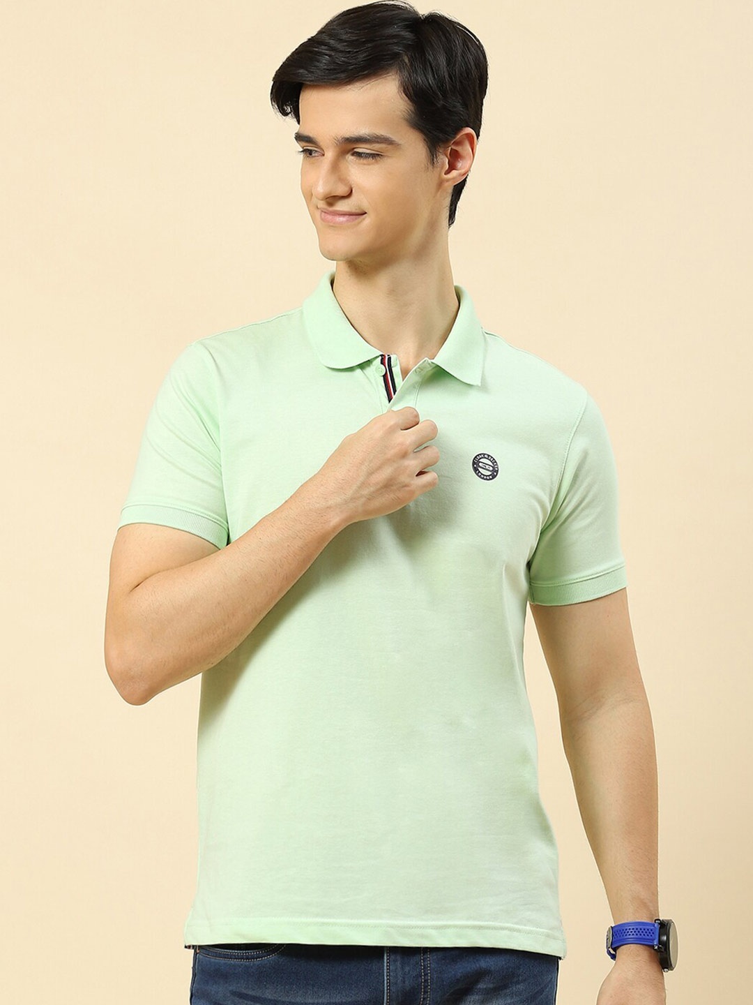 

Cloak & Decker by Monte Carlo Polo Collar Cotton T-shirt, Green