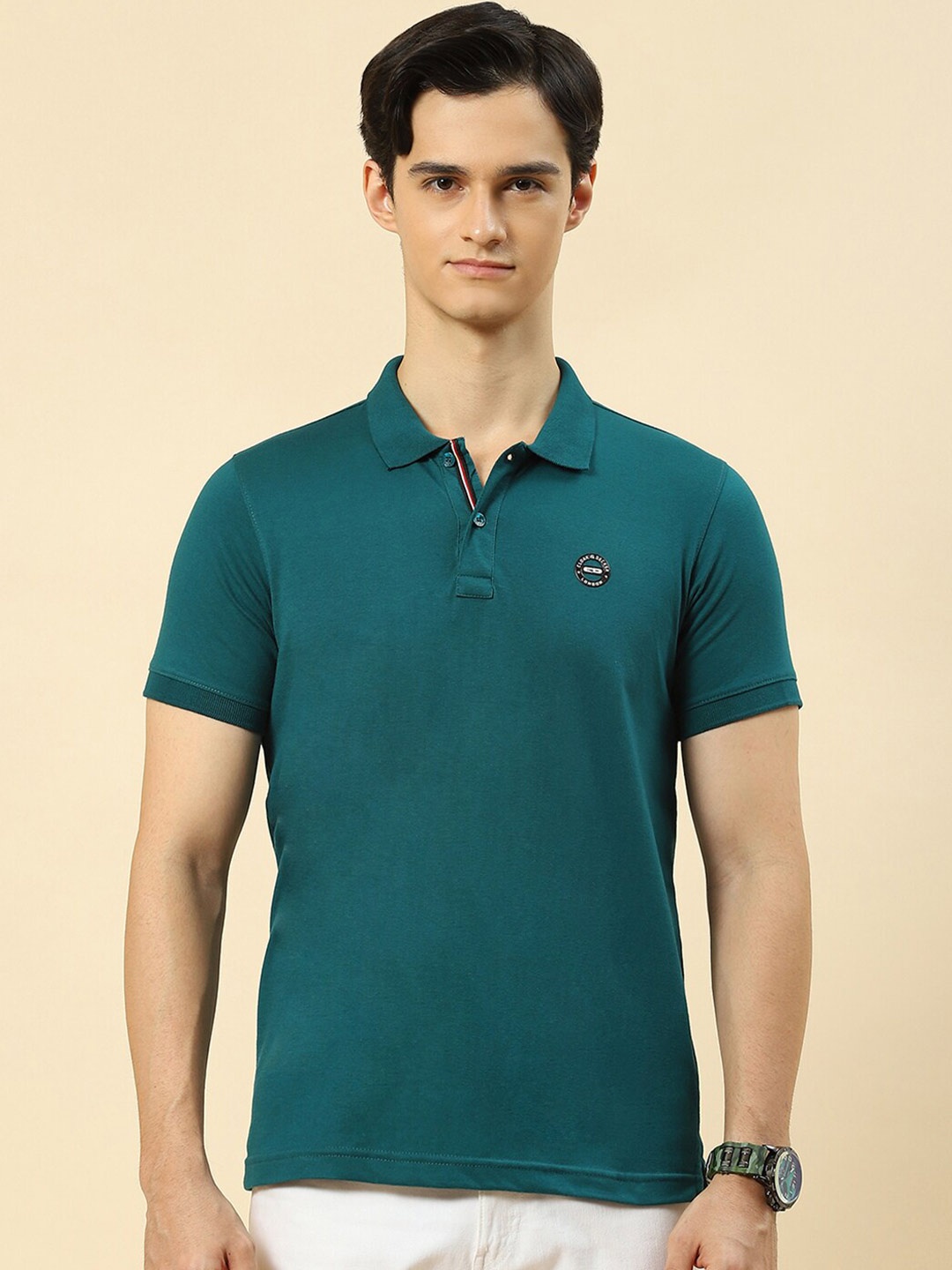 

Cloak & Decker by Monte Carlo Polo Collar Cotton Knitted T-shirt, Green