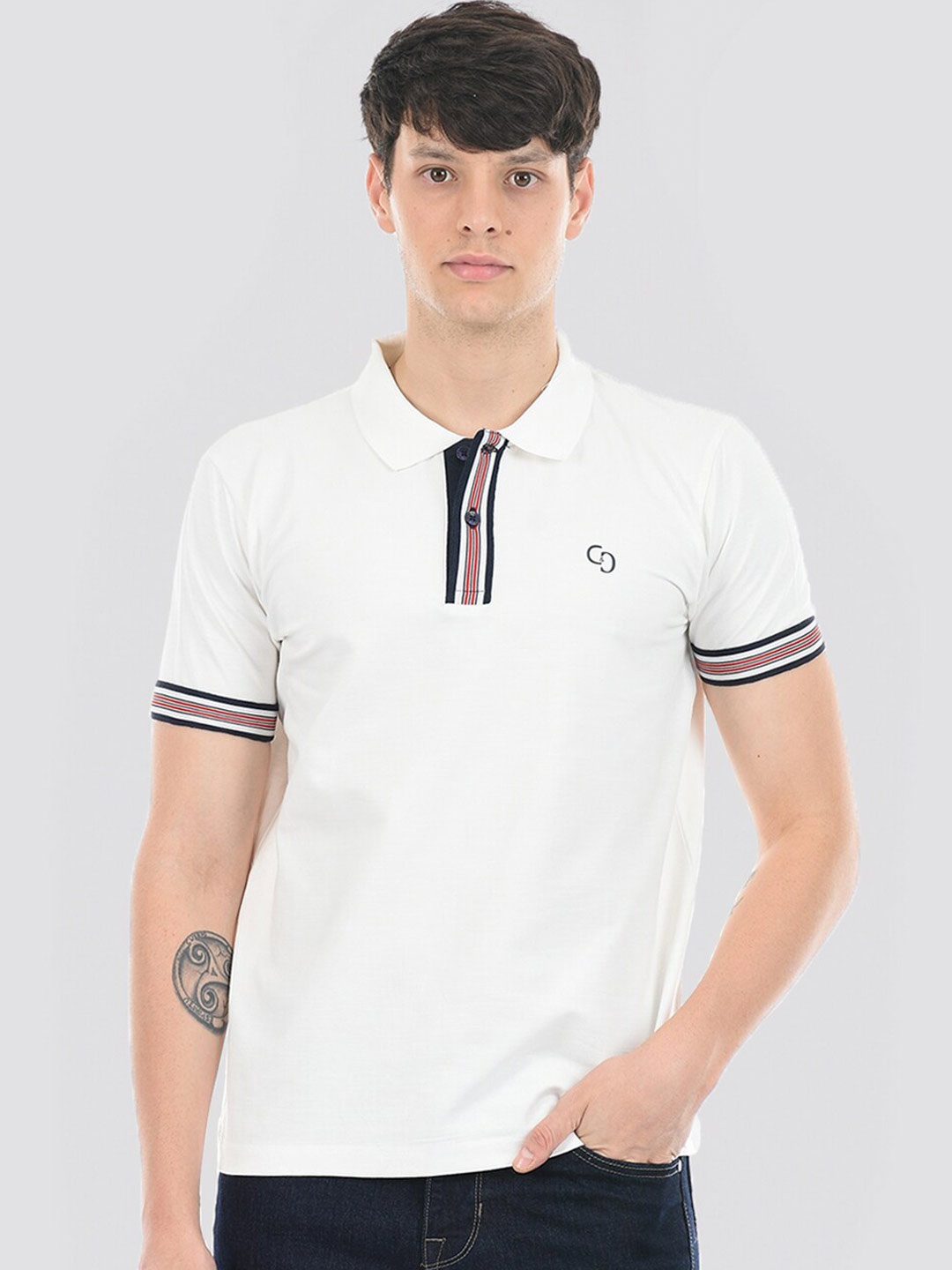 

Cloak & Decker by Monte Carlo Polo Collar Cotton T-shirt, White