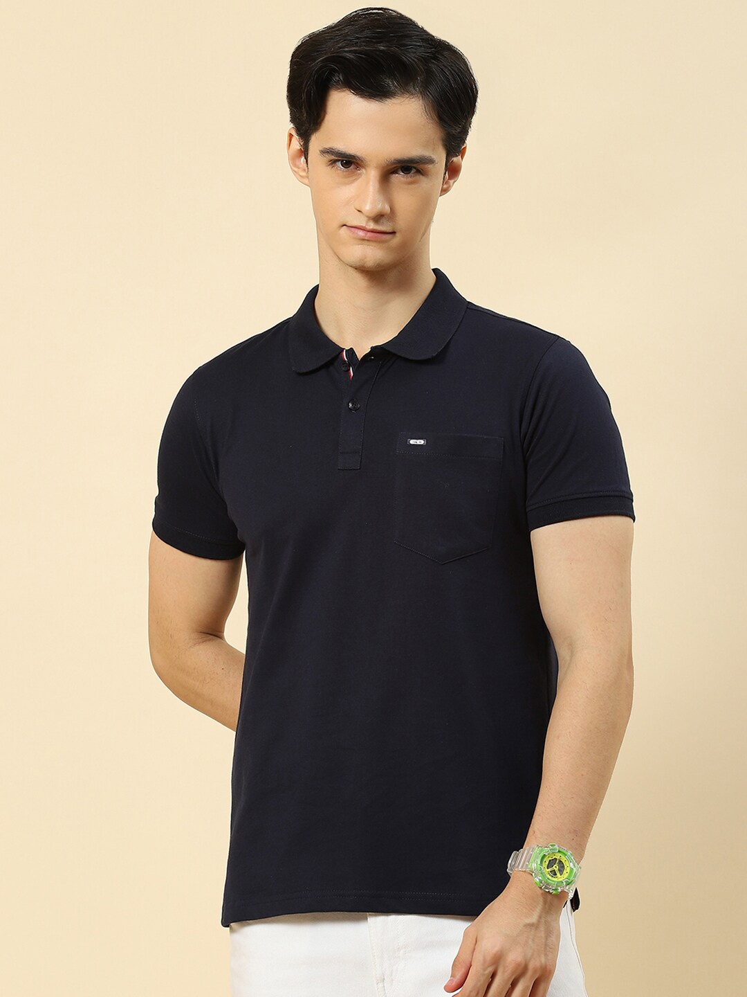 

Cloak & Decker by Monte Carlo Polo Collar Cotton T-shirt, Navy blue