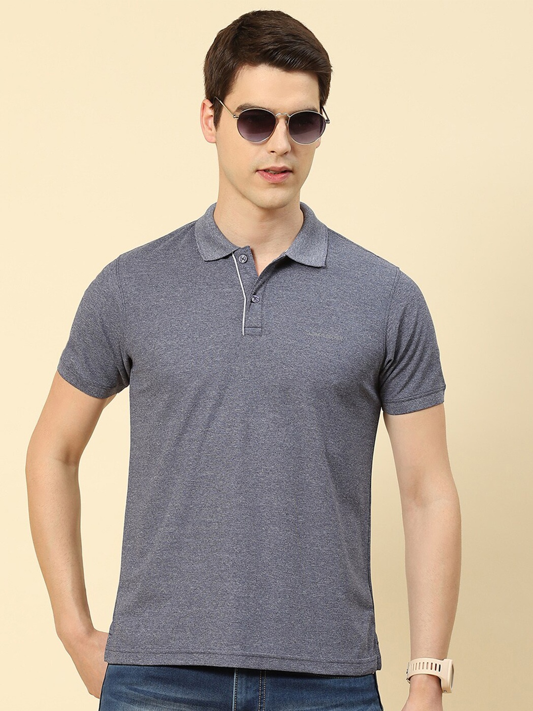

Cloak & Decker by Monte Carlo Polo Collar Cotton Casual T-shirt, Grey
