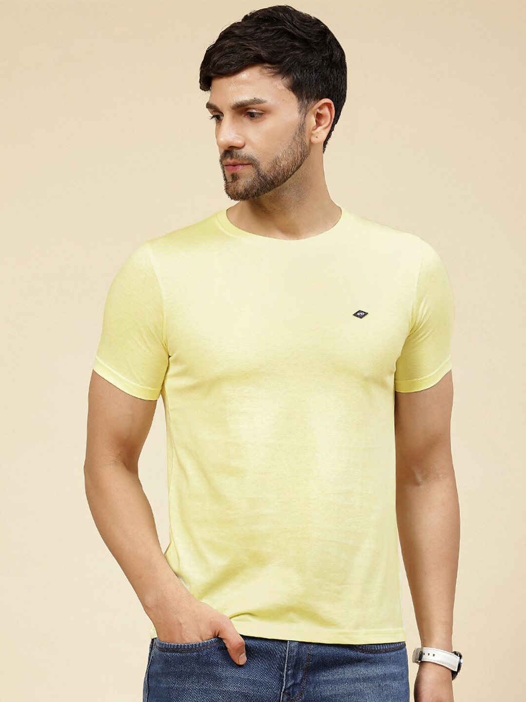 

Cloak & Decker by Monte Carlo Round Neck Cotton Casual T-shirt, Yellow