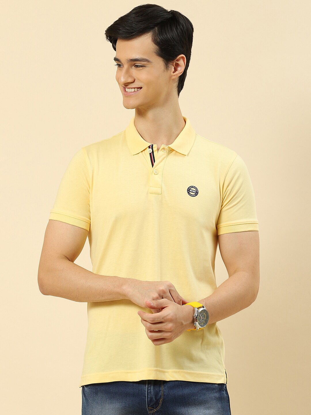 

Cloak & Decker by Monte Carlo Polo Collar Cotton T-shirt, Yellow