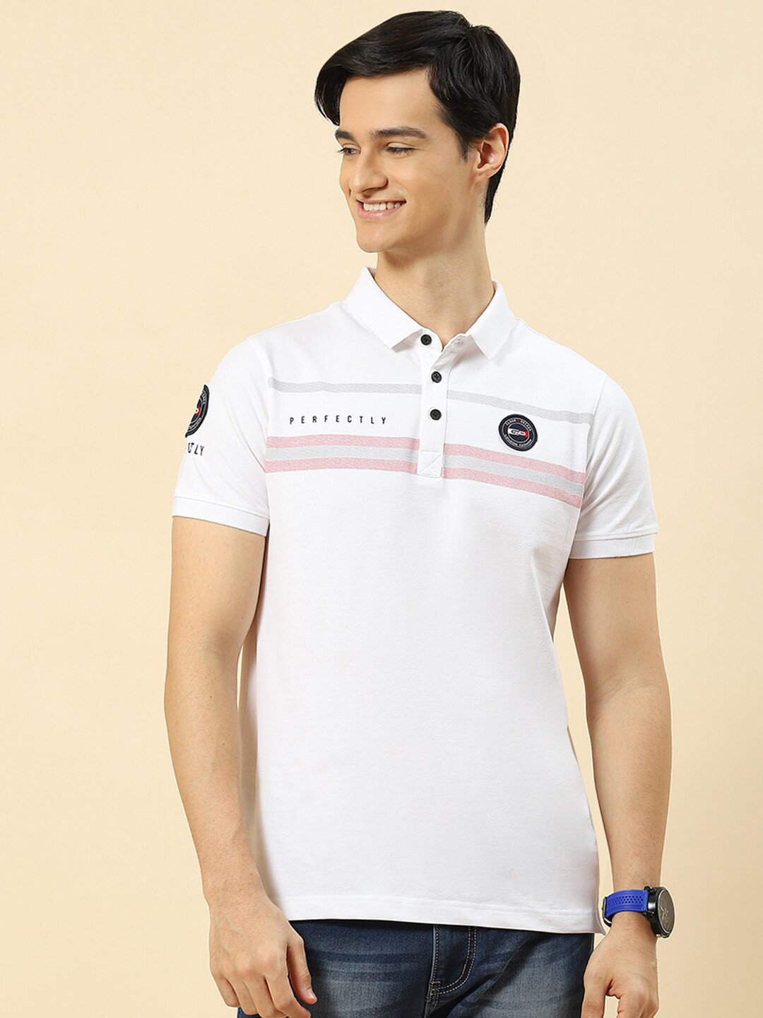 

Cloak & Decker by Monte Carlo Polo Collar Cotton T-shirt, White