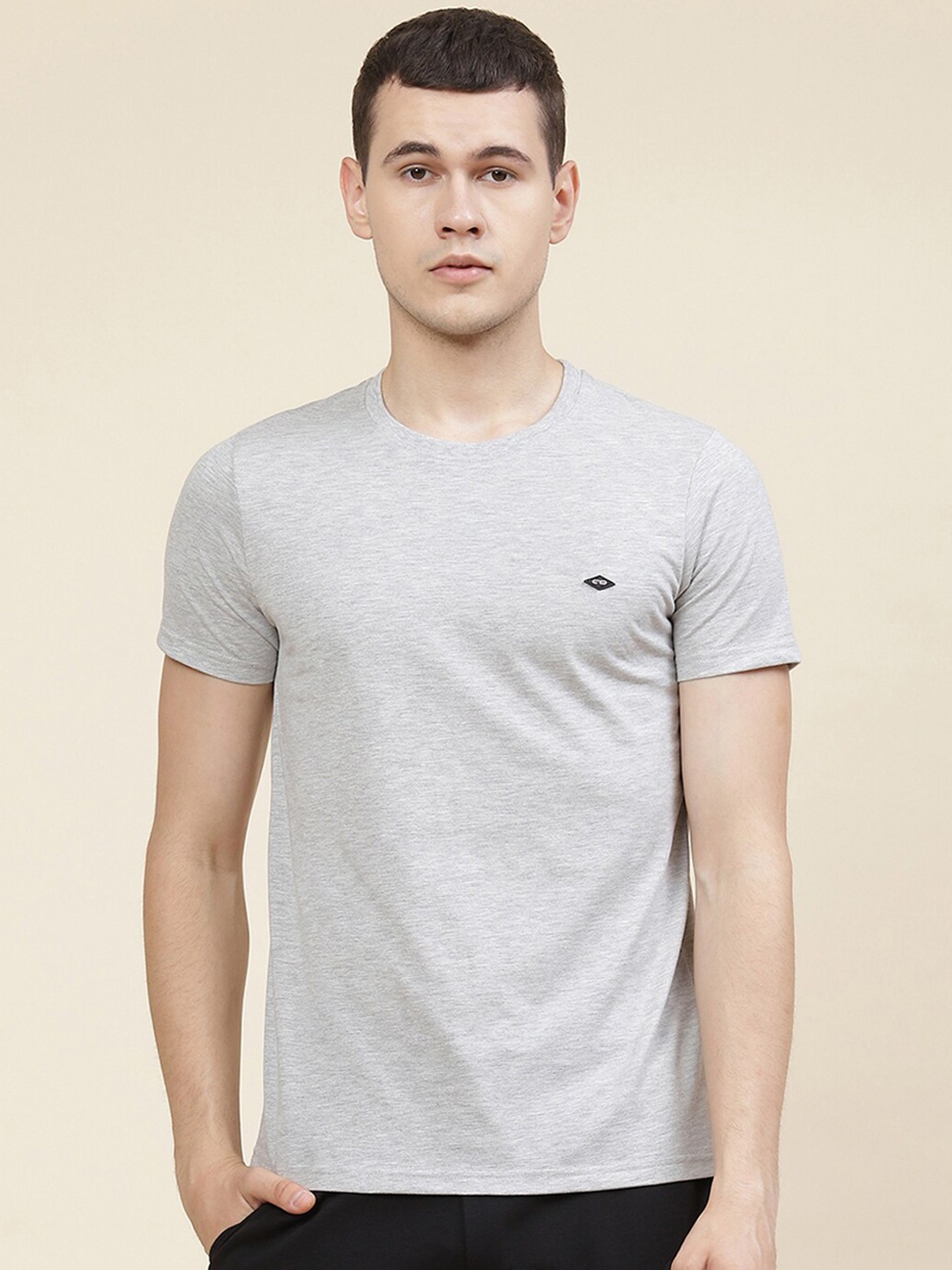 

Cloak & Decker by Monte Carlo Round Neck Cotton T-shirt, Grey