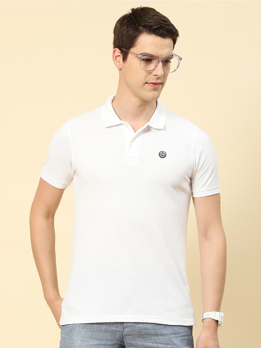 

Cloak & Decker by Monte Carlo Polo Collar Cotton Casual T-shirt, White