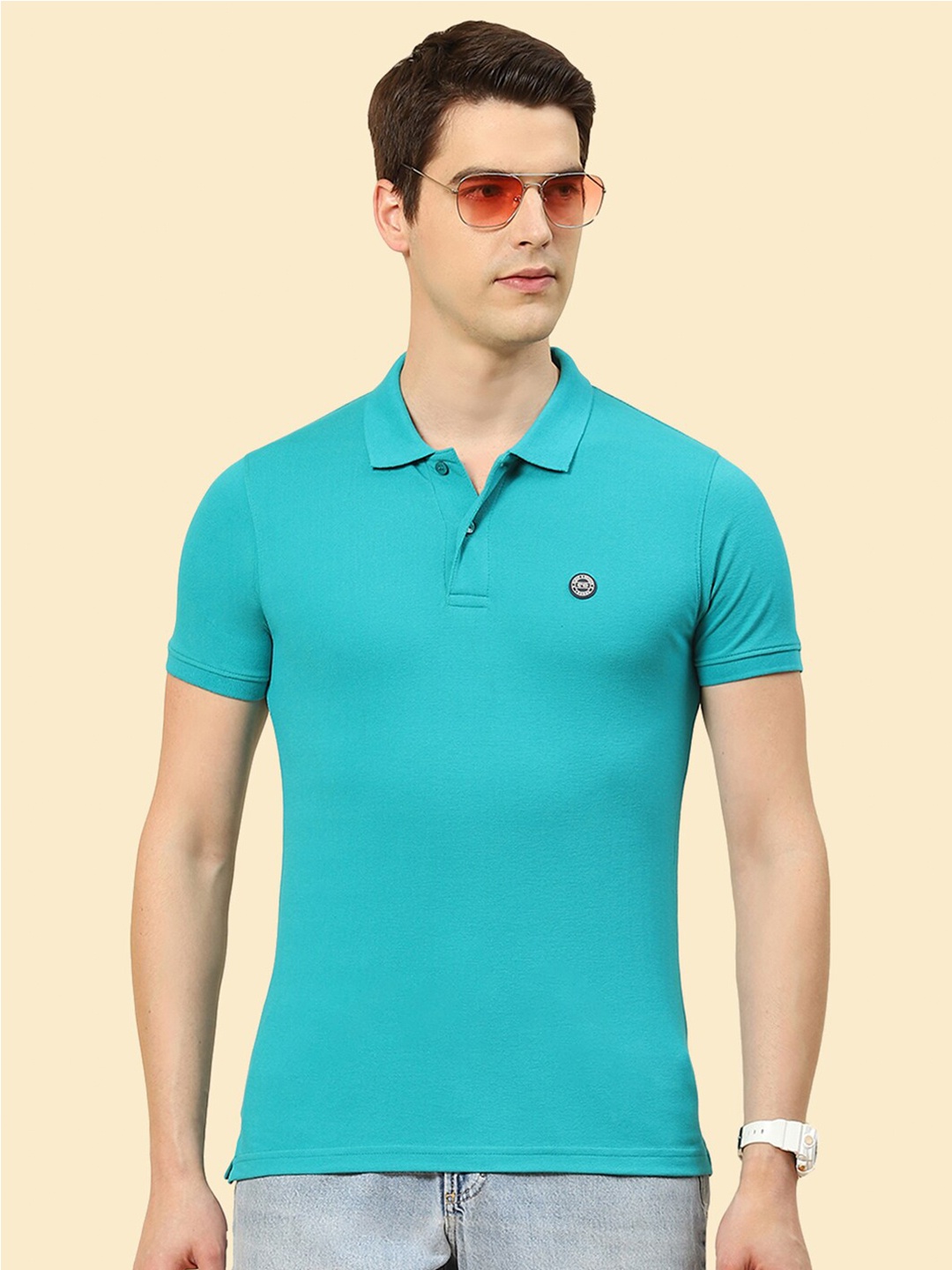 

Cloak & Decker by Monte Carlo Polo Collar Cotton Casual T-shirt, Blue