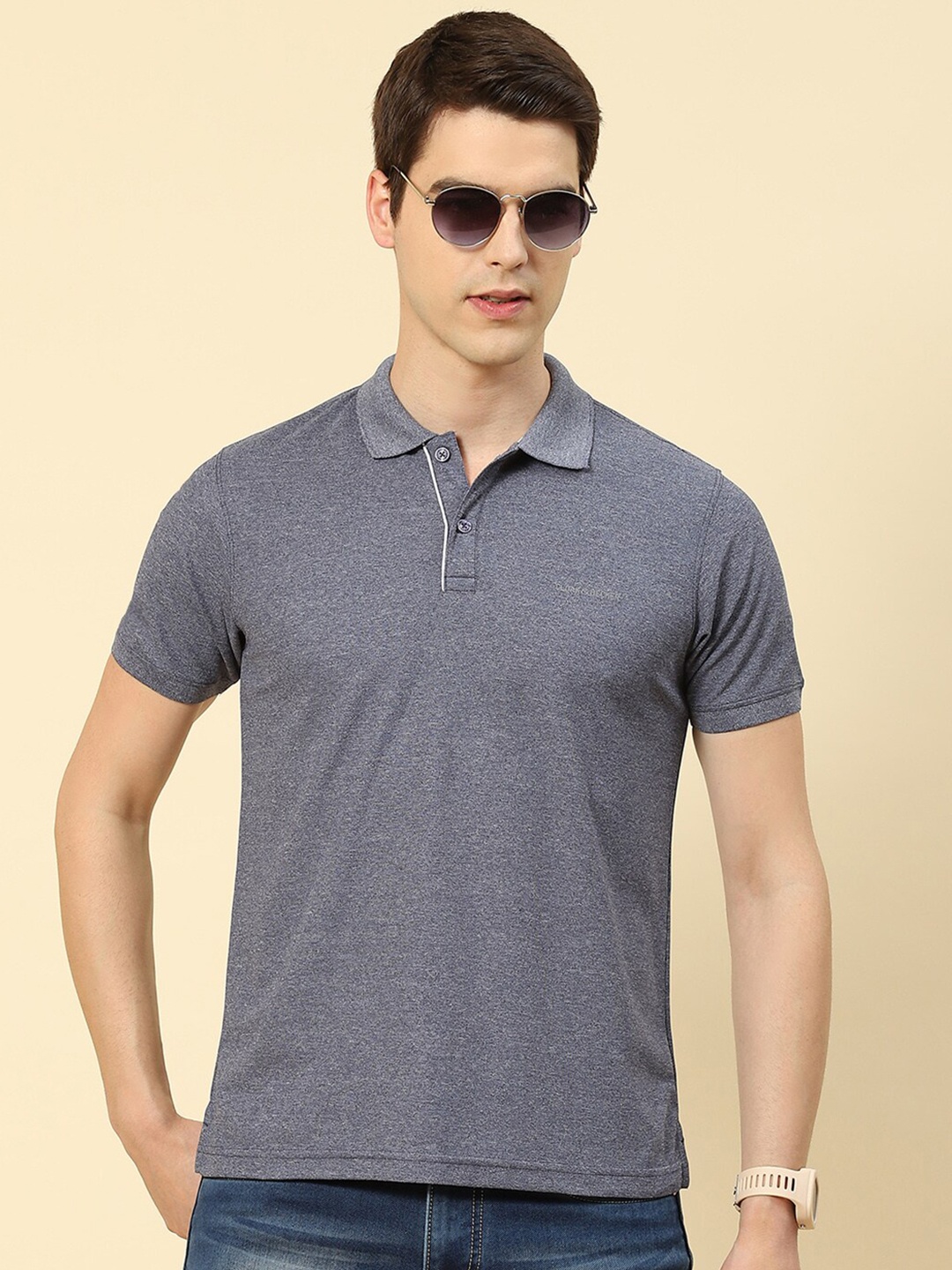 

Cloak & Decker by Monte Carlo Polo Collar Cotton T-shirt, Blue