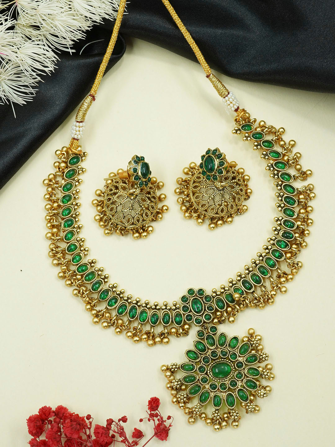 

GRIIHAM Gold-Plated CZ-Studded Jewellery Set