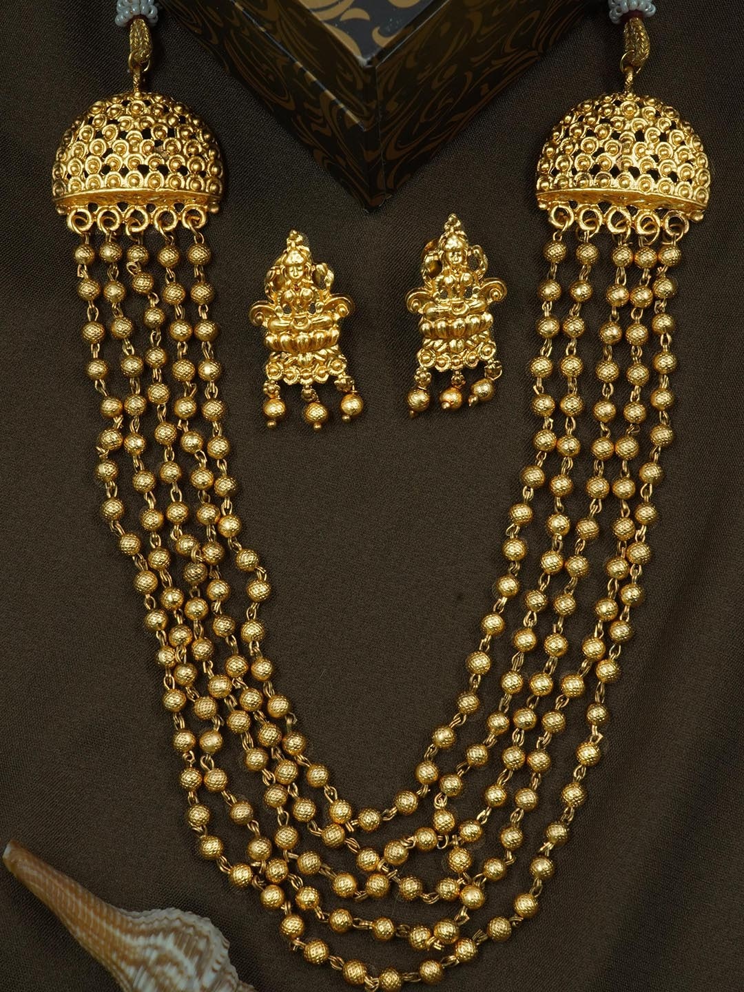 

GRIIHAM Gold-Plated Layered Necklace & Earrings