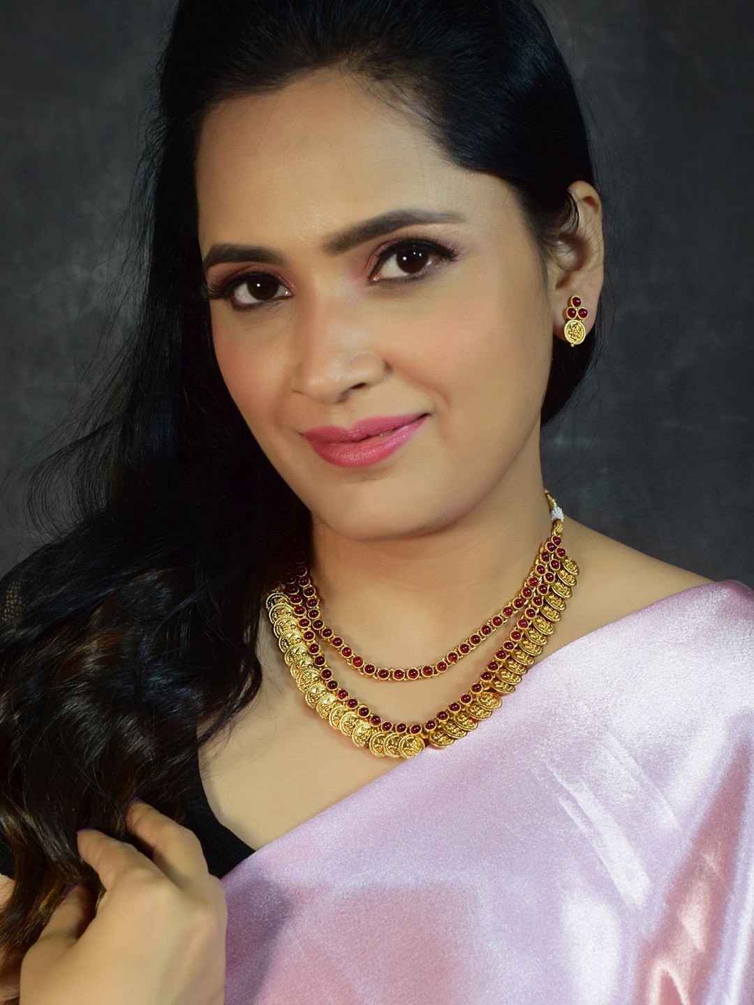 

GRIIHAM Gold-Plated Layered Laxmi Coin Jewellery Set
