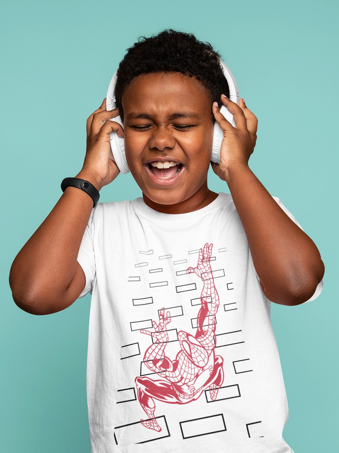 

KINSEY Boys Spider-Man Graphic Printed T-shirt, White
