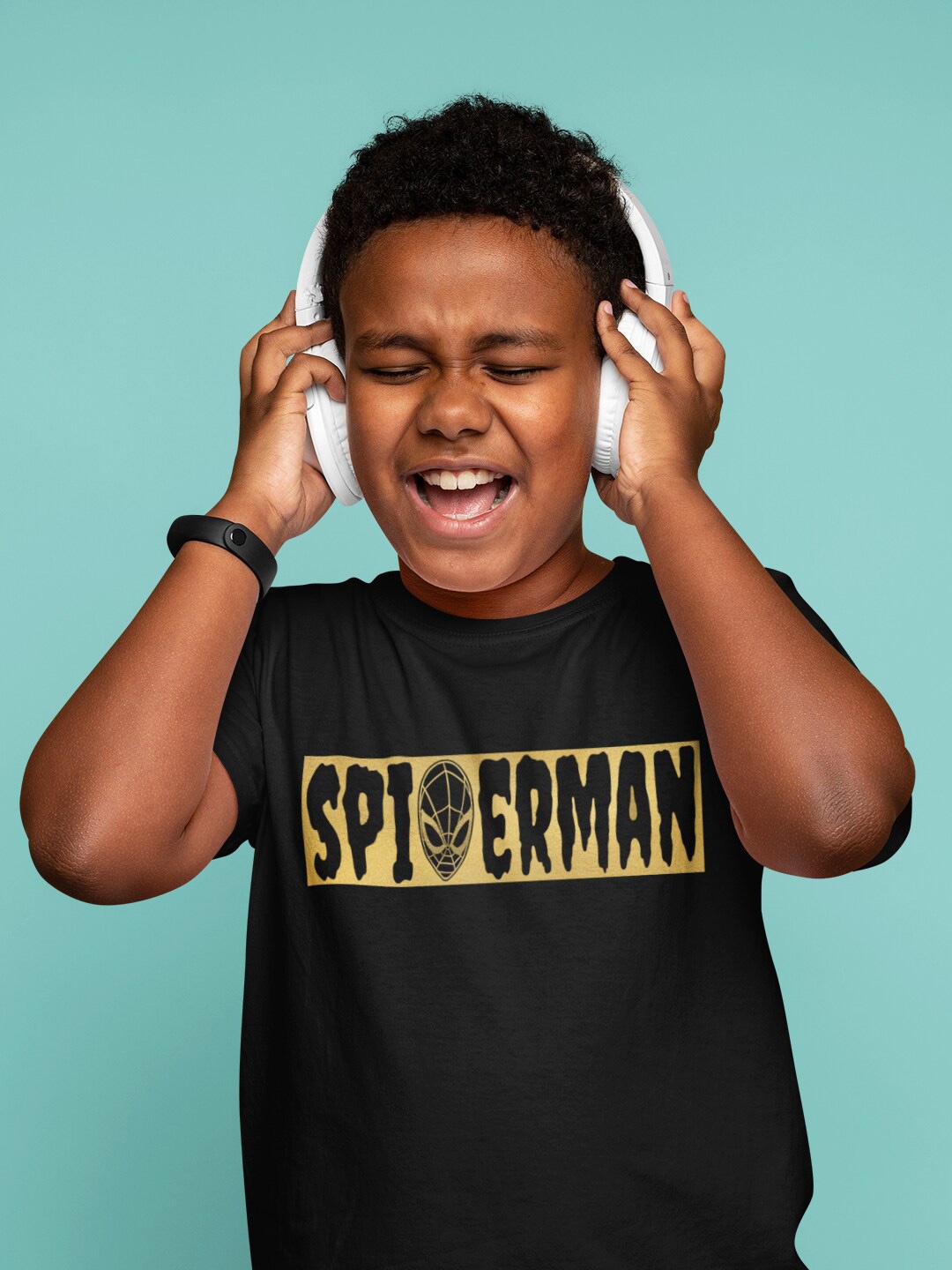 

KINSEY Boys Typography Printed T-shirt, Black