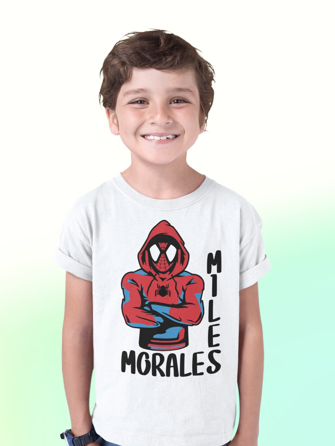 

KINSEY Boys Spider-Man Graphic Printed T-shirt, White