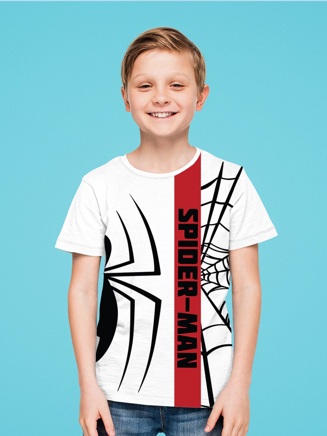 

KINSEY Boys Spiderman Printed T-shirt, White