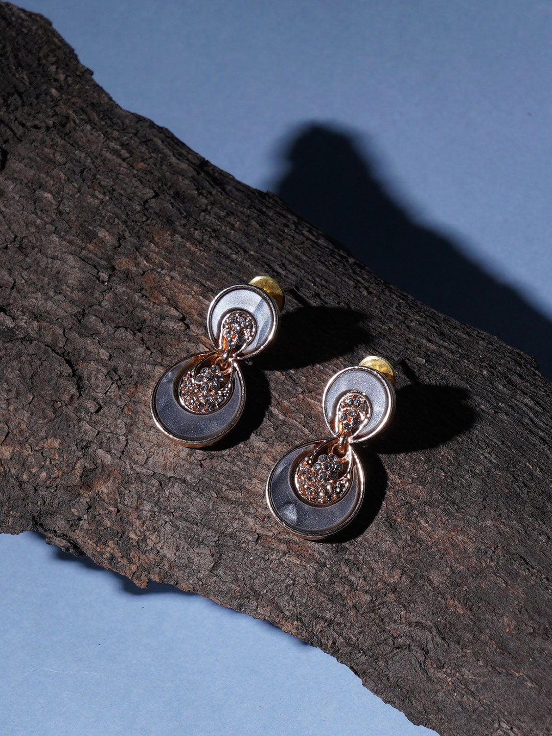 

Mali Fionna Rose Gold Plated Contemporary Drop Earrings