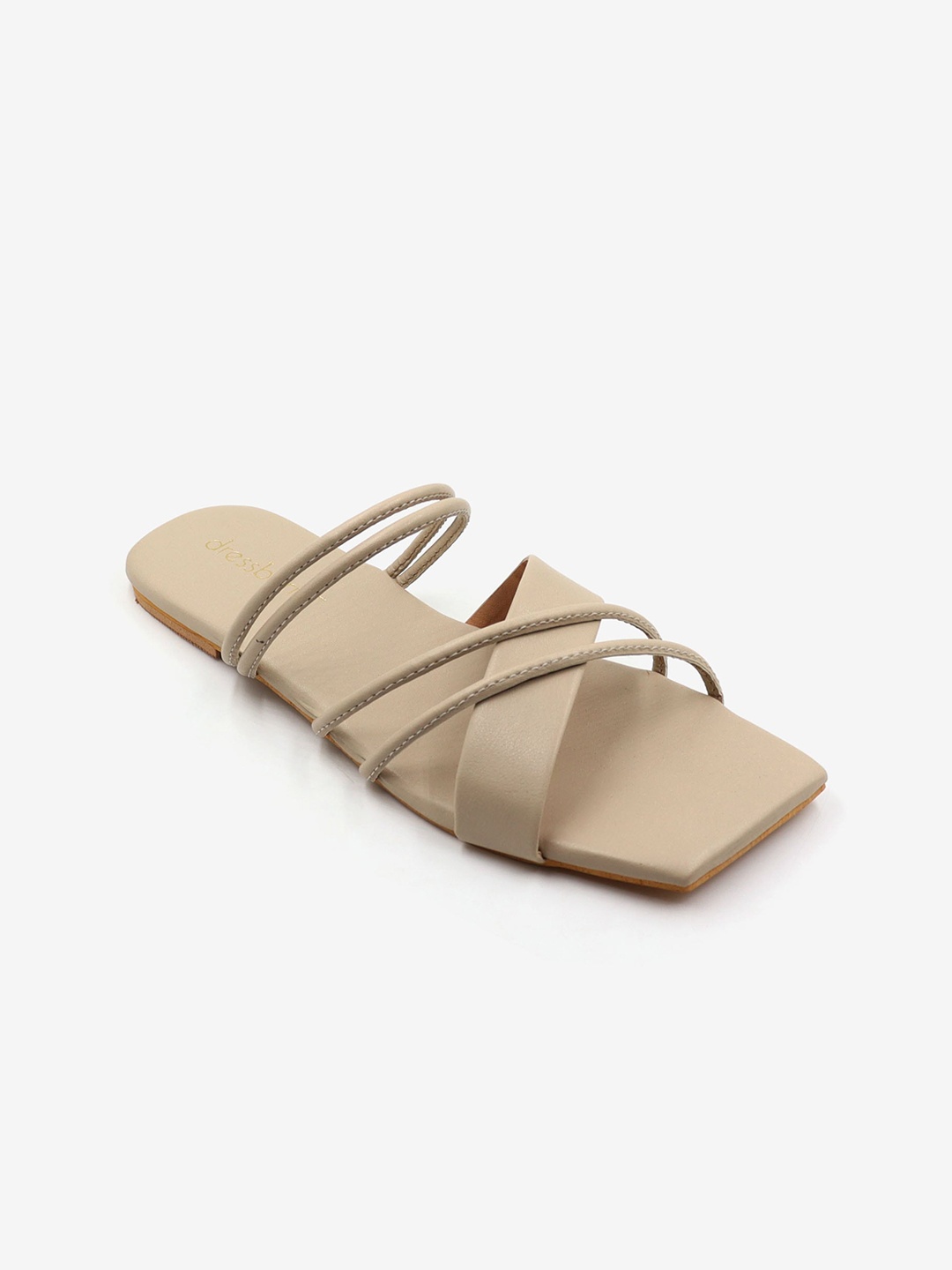 

DressBerry Beige Strappy Open Toe Flats