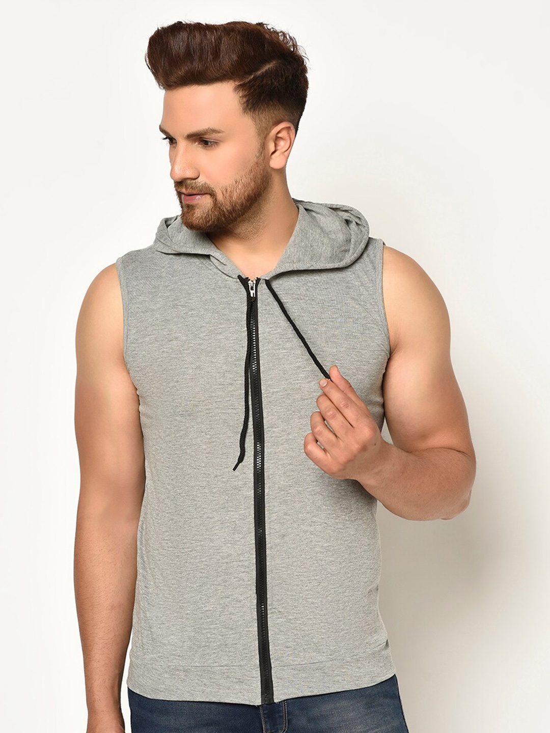 

GLITO Hooded Cotton T-shirt, Grey