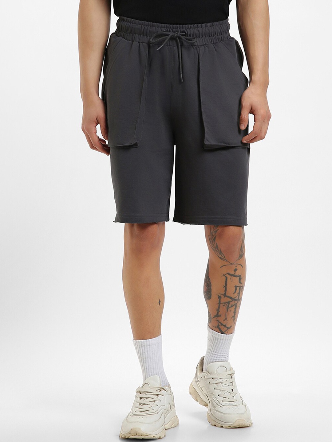

Bewakoof Plus Men Plus Size Loose Fit Shorts, Grey
