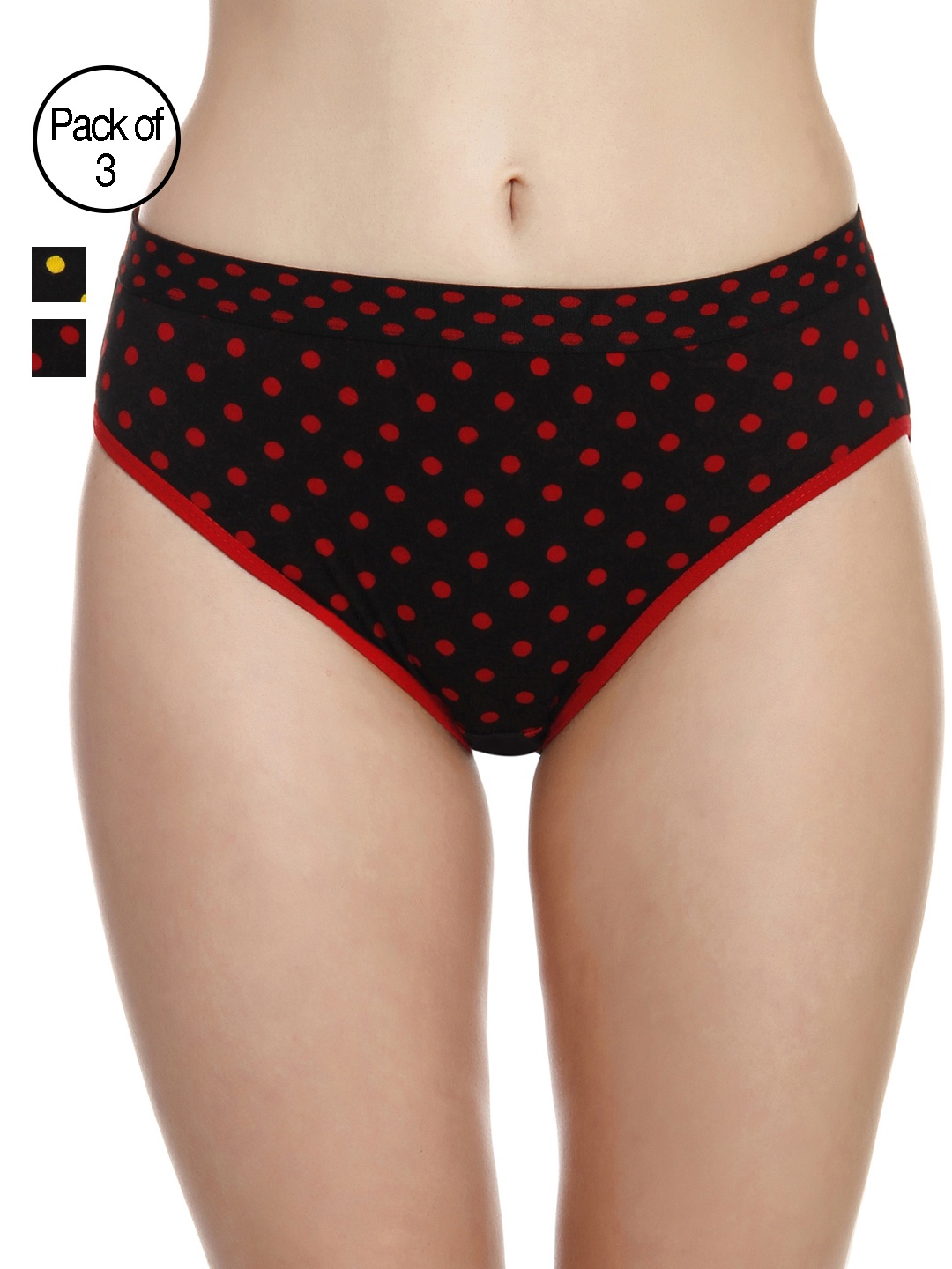 

Innocence Pack of 3 Printed Shapewear Briefs, Red