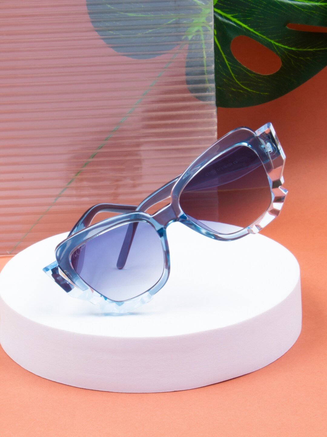 

Ted Smith Women Lens & Cateye Sunglasses With UV Protected Lens DEWDROPS_C5, Grey