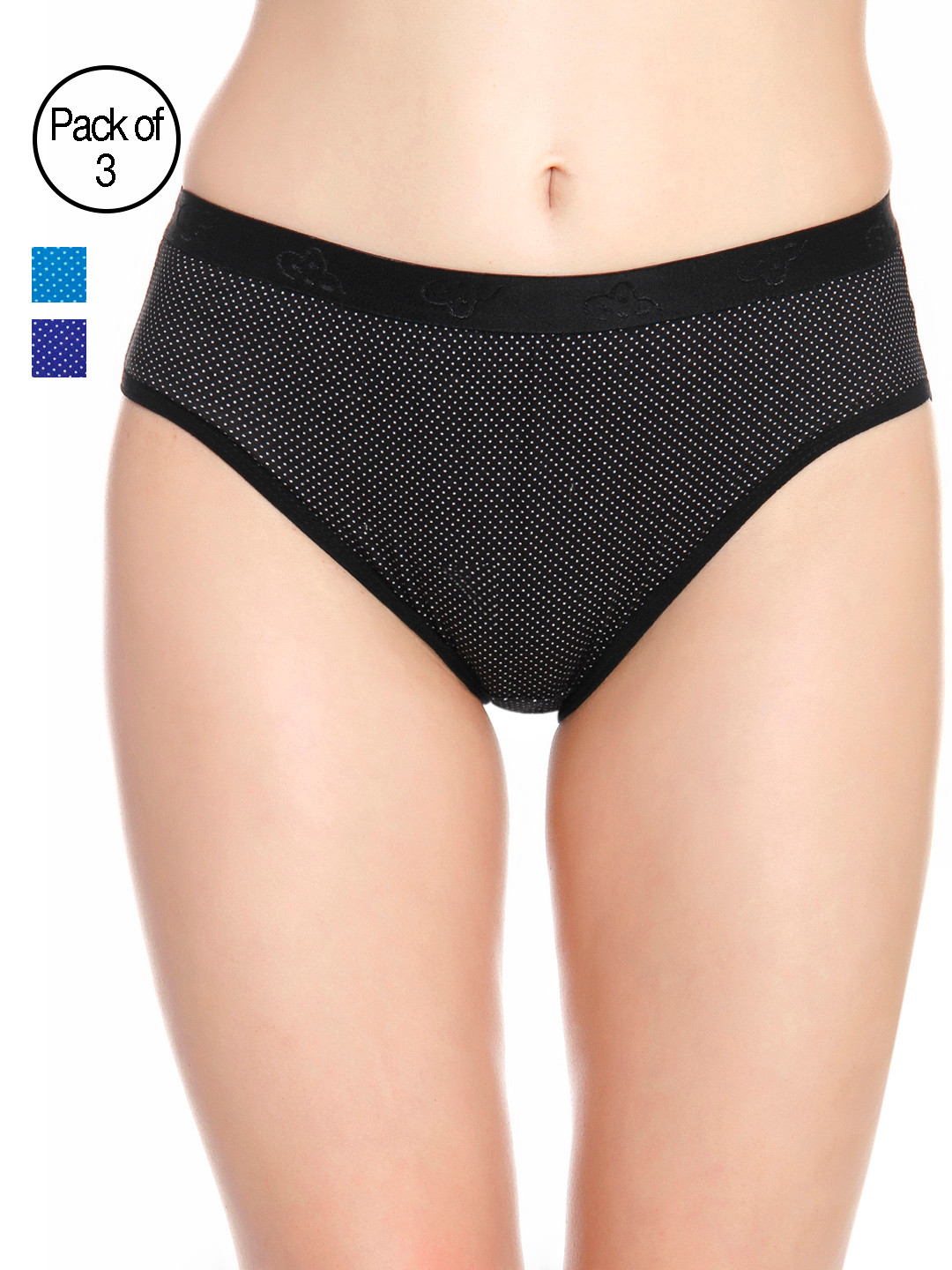 

Innocence Pack of 3 Printed Shapewear Briefs, Black