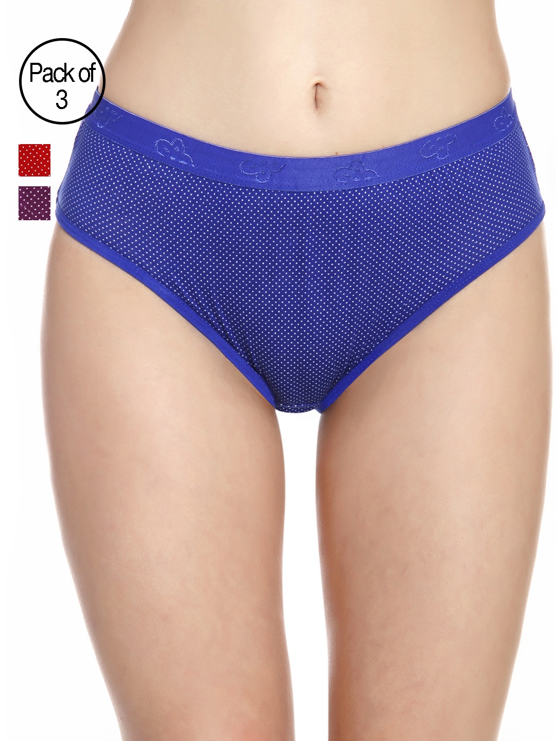 

Innocence Pack of 3 Printed Shapewear Briefs, Purple