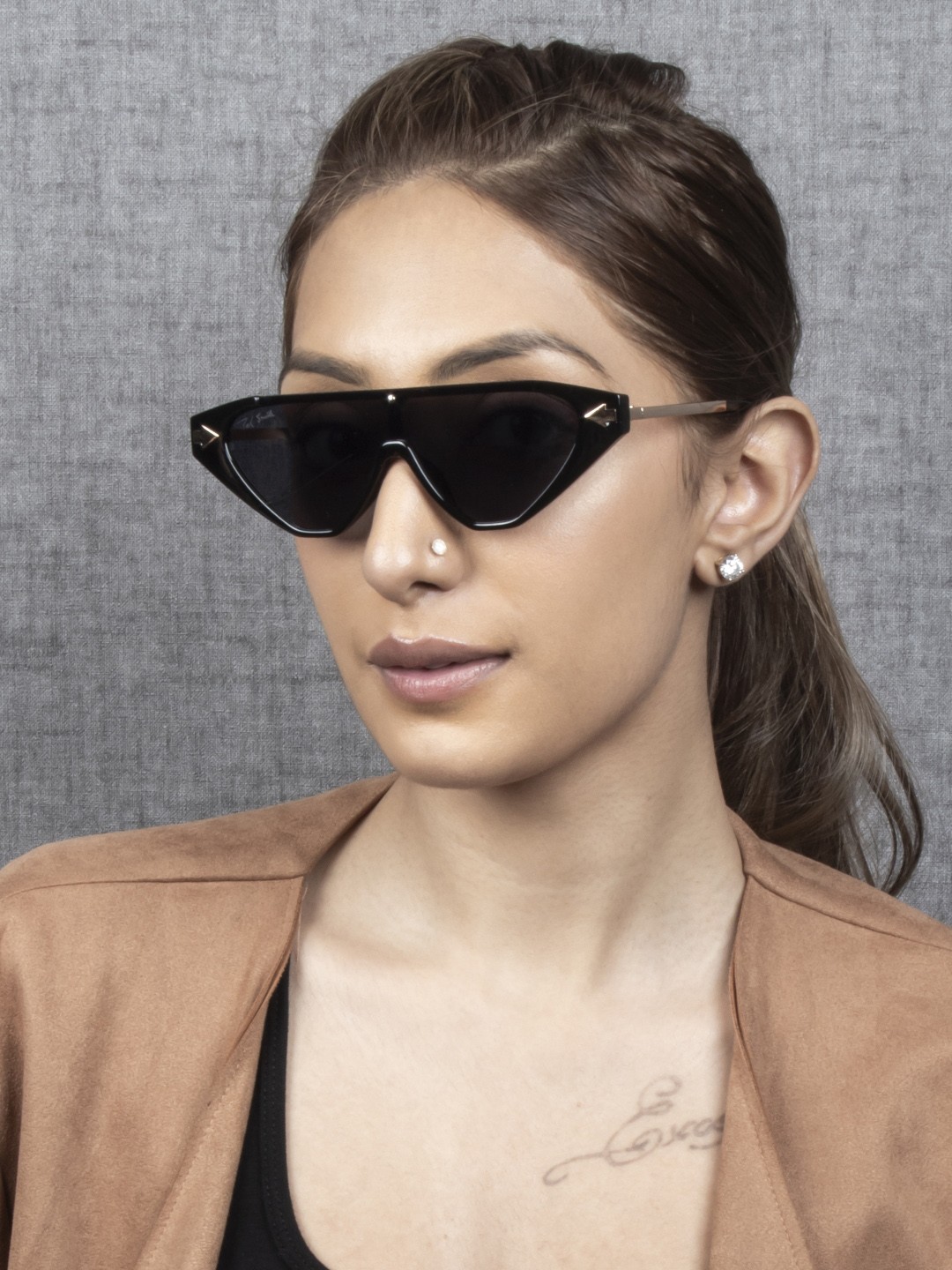 

Ted Smith Lens & Cateye Sunglasses with UV Protected Lens ONEWAY_C, Grey
